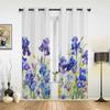 Цветок ириса Акварельные оконные шторы для гостиной Роскошные шторы для спальни Кухонные жалюзи Шторы