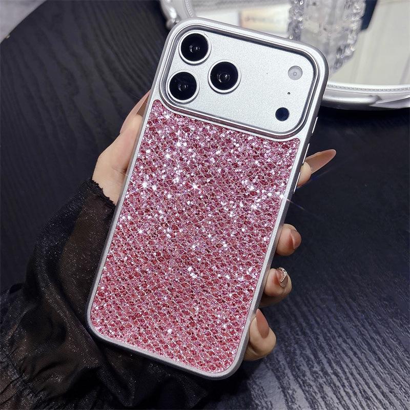Блестящий Ромбовидный Ударопрочный Чехол с Пайетками для Apple iPhone 13-17 Pro Max