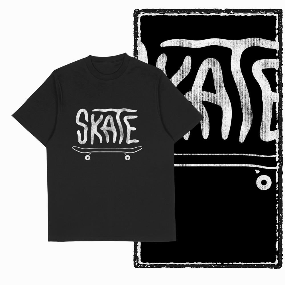 Coolmind YD скейтборд Хлопковая Эксклюзивная Графика Мужская футболка для мужчин хлопок Большой Размер скейт Крутая ЧЕРНАЯ мужская оригинальная футболка