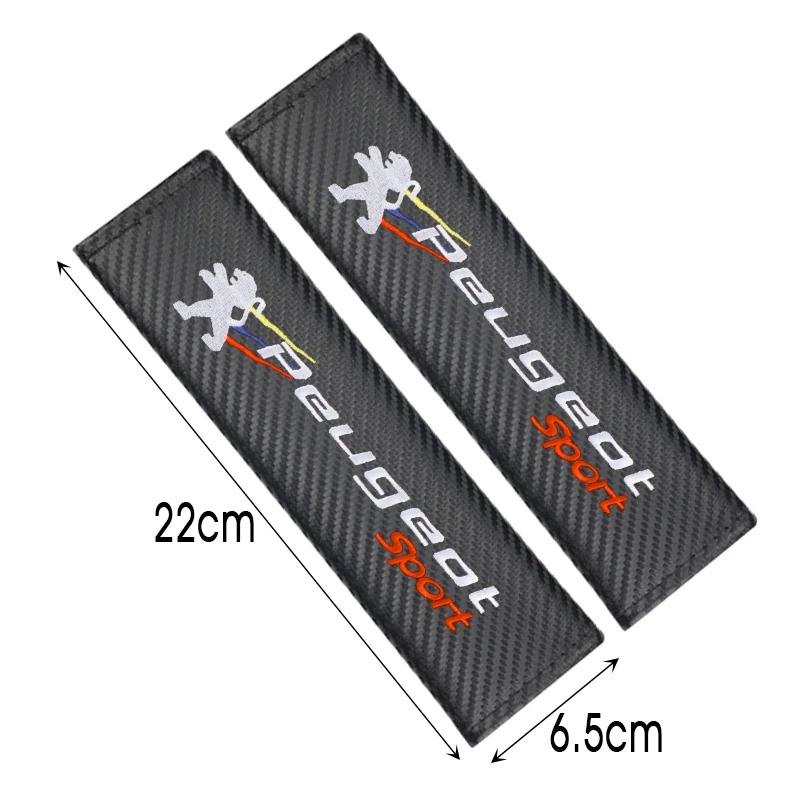 Embroidery Car Seat Belt Pads Safety Shoulder Strap Cushion for Peugeot 206 307 308 3008 207 208 407 508 2008 5008 107 ed1
