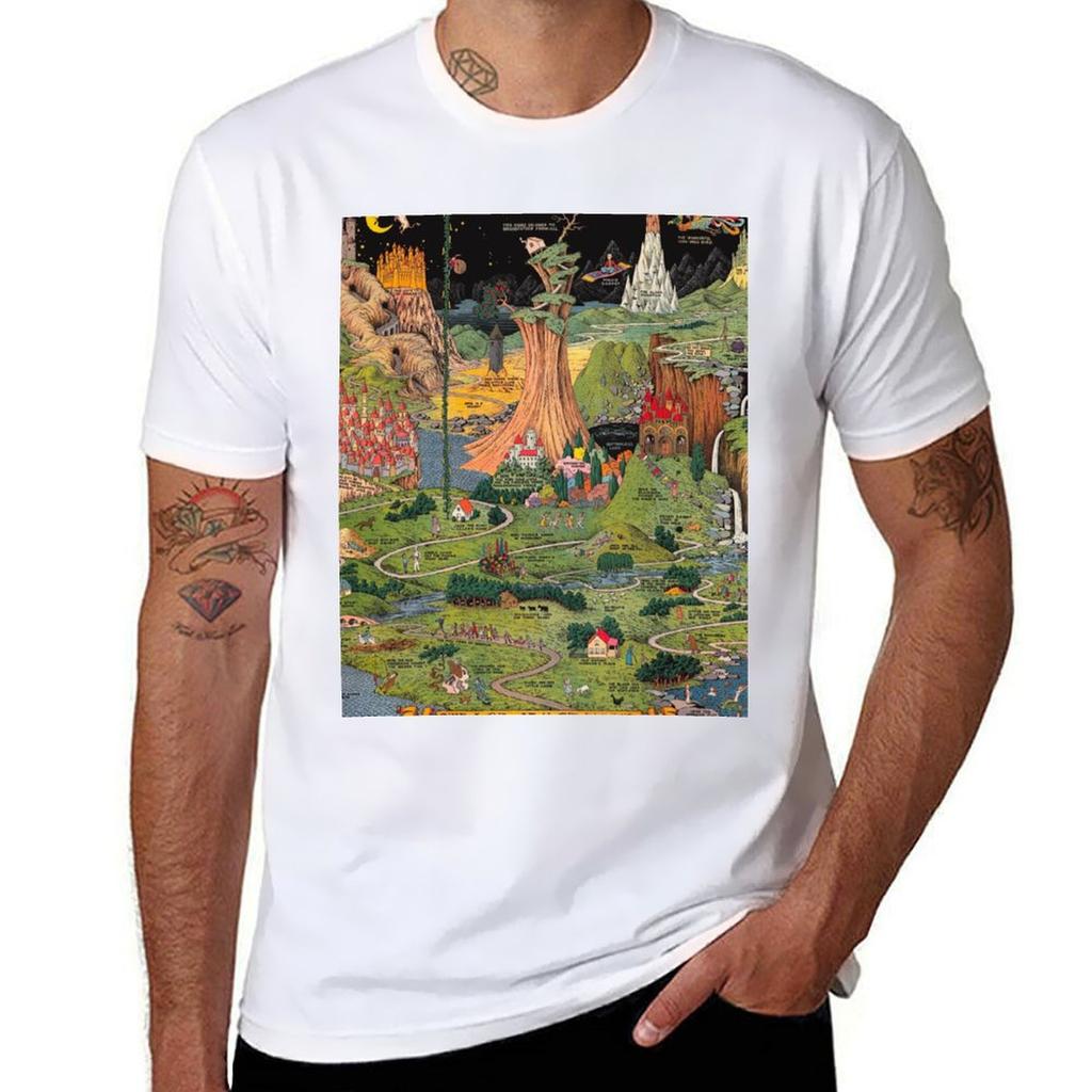 The Land Of Make Believe Published By Jaro Hess 1930 Cornucopia Of Fairy Tales Detailed Labeled Map Fun Magical Fantasy Tshirt