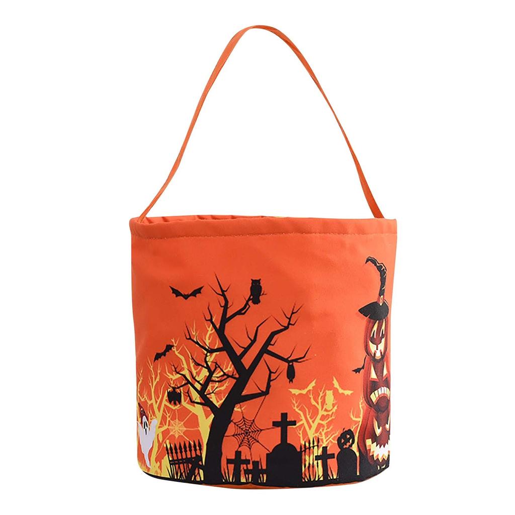Halloween Candy Bucket Decoration With Lights Halloween Basket Lights Reusable Candy Basket Tote Bag For Party Favors