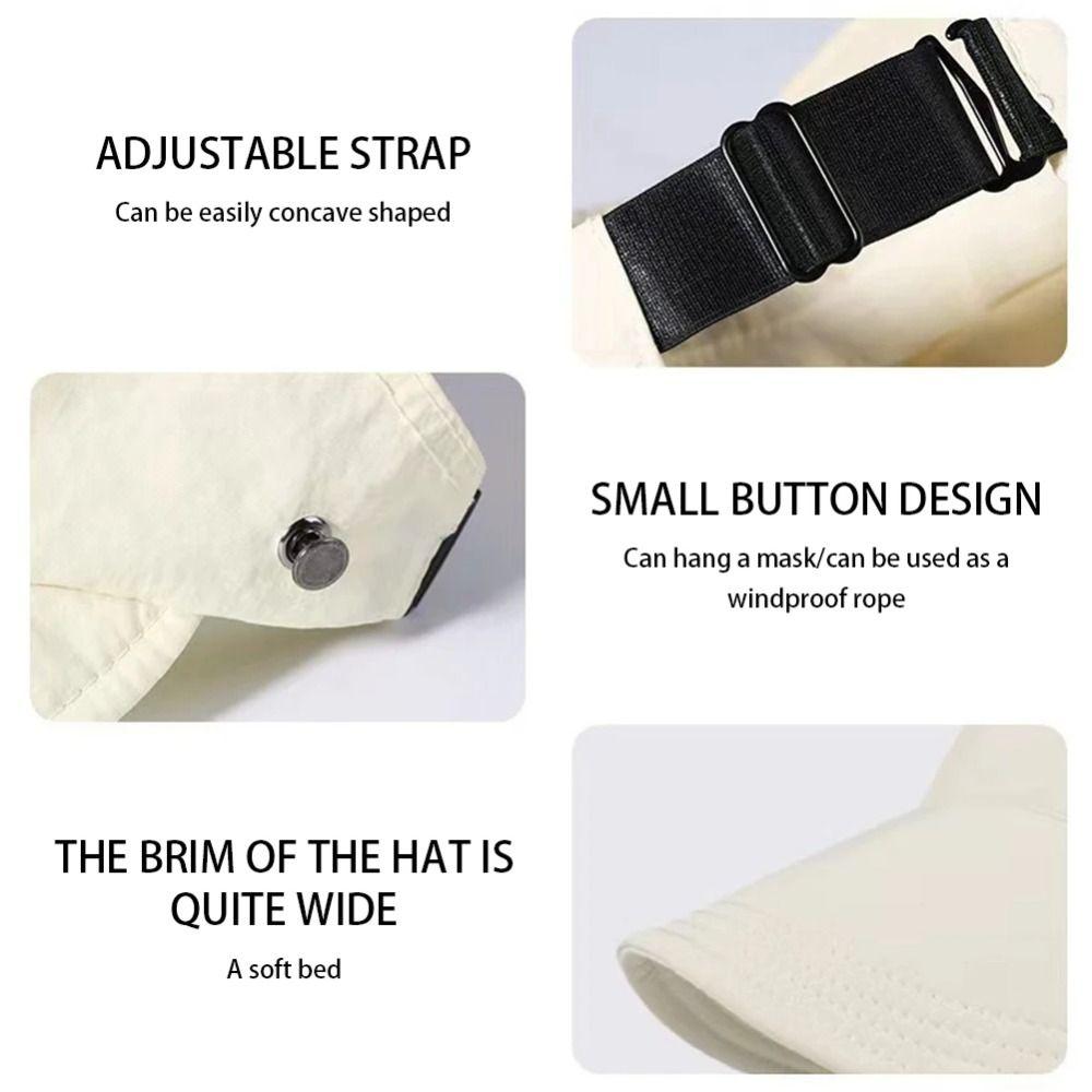 Korea Women Sun Hats UV Protection Beach Visor Caps Fashion Summer Ponytail Caps Wicking