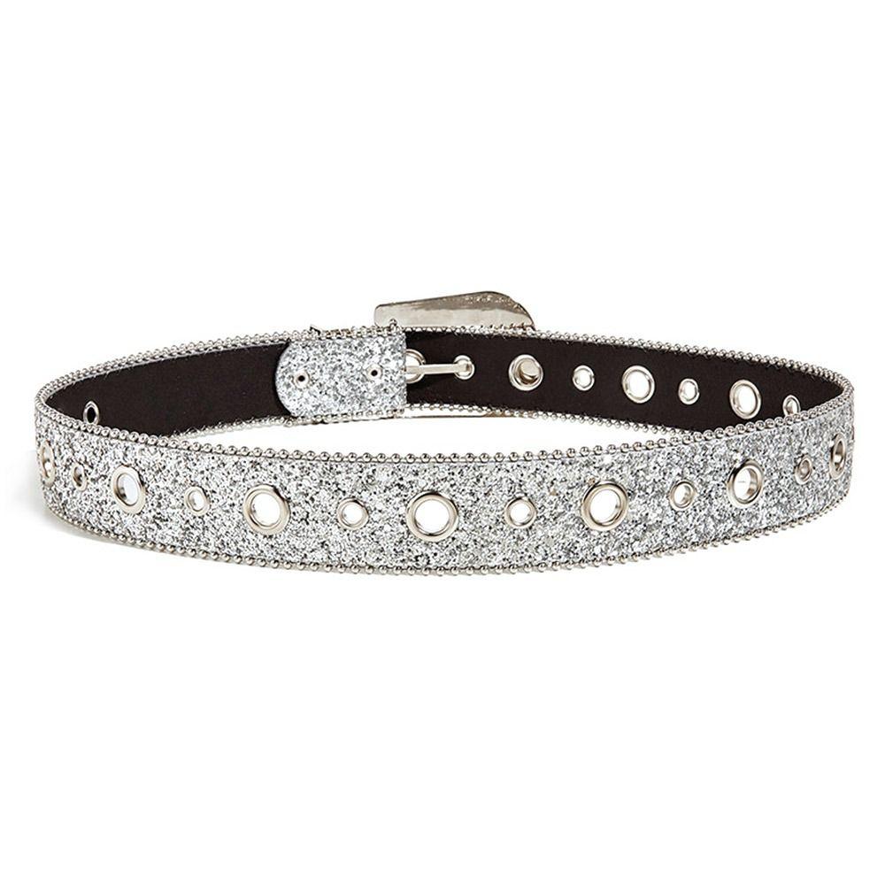 Cowgirl Studded Adjustable PU Leather Waistband Rhinestone Belt Bling Crystal