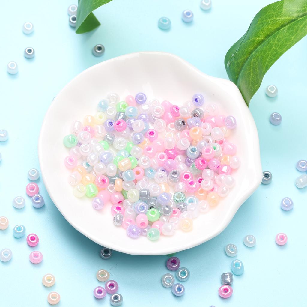 Seed Beads About300Pcs Round Hole Bead Handmade Candy Jewelry Makin DIY Beads Czech Glass Cream Color