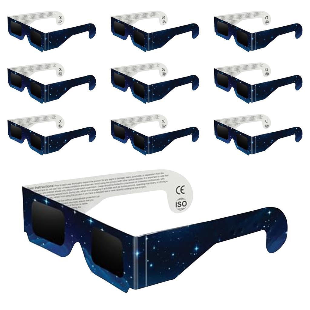 Solar Glasses Approved 2024, 10 Pack And Certified Solar Observation Glasses, Safe Shades For Direct Sun Viewing