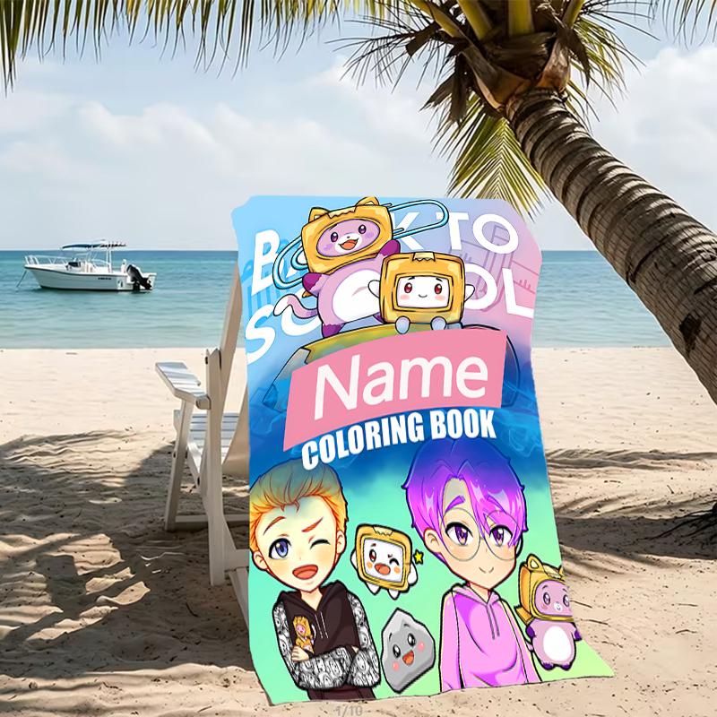 Customizable personalized beach towels LankyBox - Foxy themed designs.Suitable for the beach, yoga, sports;ideal as beach accessories