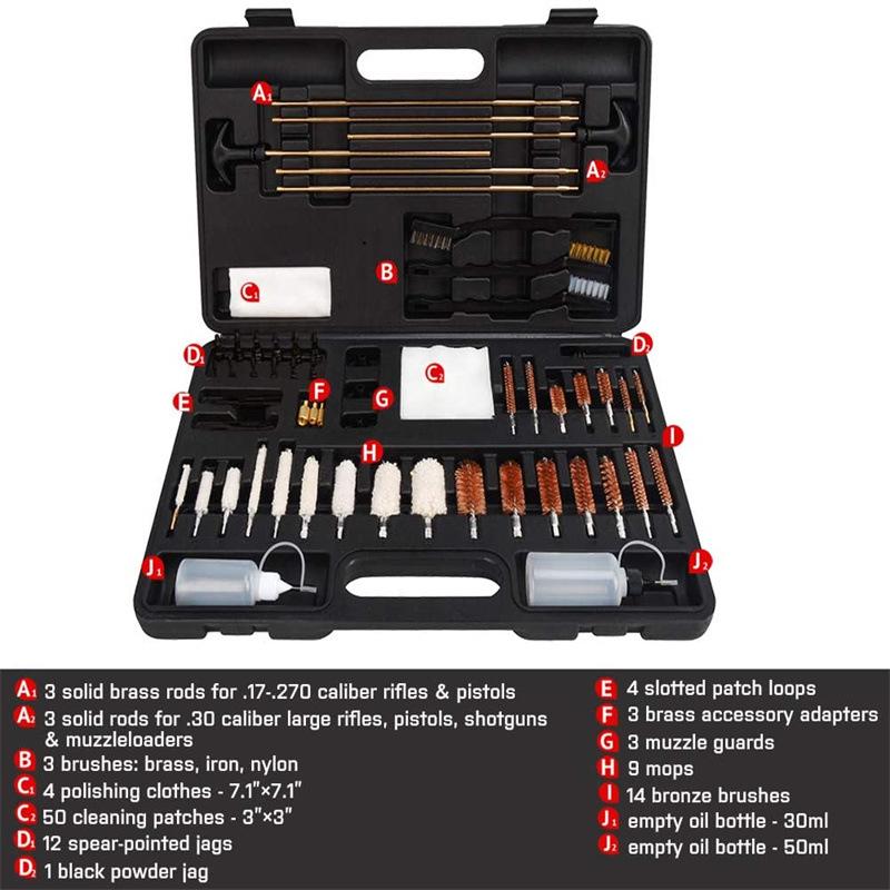 Universal Portable Gun Cleaning Tool Kit Gun Cleaning Weapon Brass Bar Cotton Brush Bristle Brush Cleaning Cloth Maintenance Kit