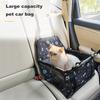 Dog Car Seat Bag Folding Pet Carriers Bag Waterproof Hollow Ventilated Mesh Adjustable Strap Stable Dog Cat Carrying Basket Travel Pet Car Bag