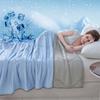 Ultra-Soft Cooling Summer Blanket - Light Blue & Gray Quilted Design, Breathable, Machine Washable, Perfect for Bed or Sofa