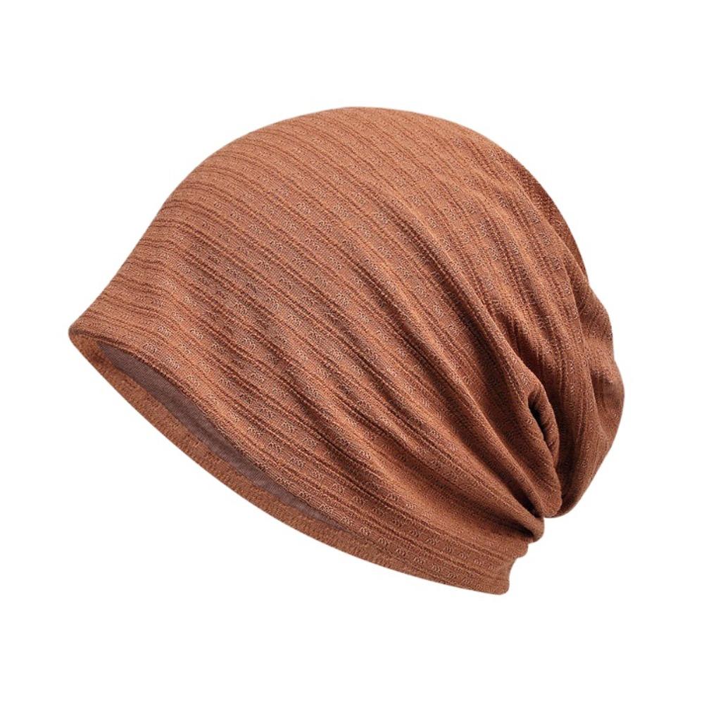 Double Layer Stripes Slouchy Beanies Hat Fabric Caps Thin Hedging Cap Men Women