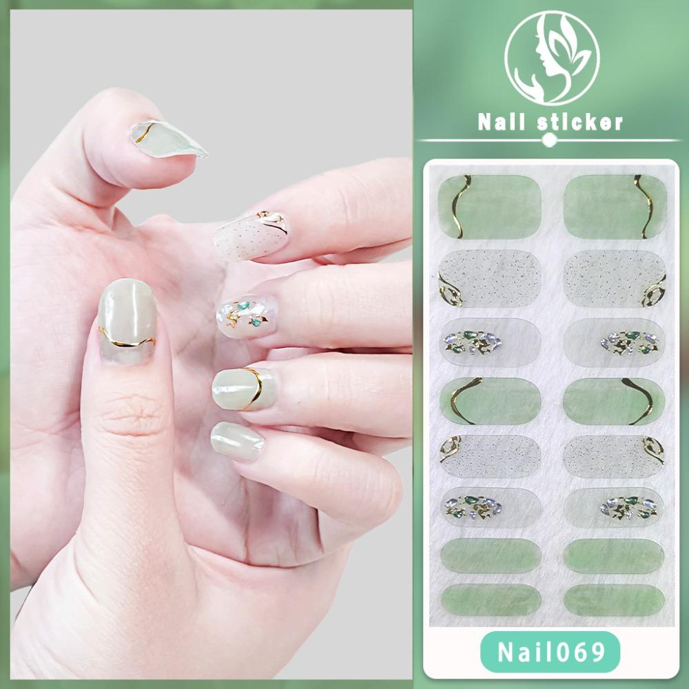 16 полосок для дизайна ногтей, наклейки для 3D-лаков, набор гелевых наклеек для ногтей, французские наклейки для ногтей, салон