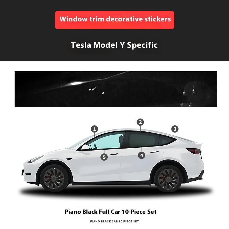For Tesla Model 3/Y Window Trim Chrome Delete Vinyl Wrap Kit Gloss Black Pink Carbon Fiber Style Auto Accessory for Enhanced