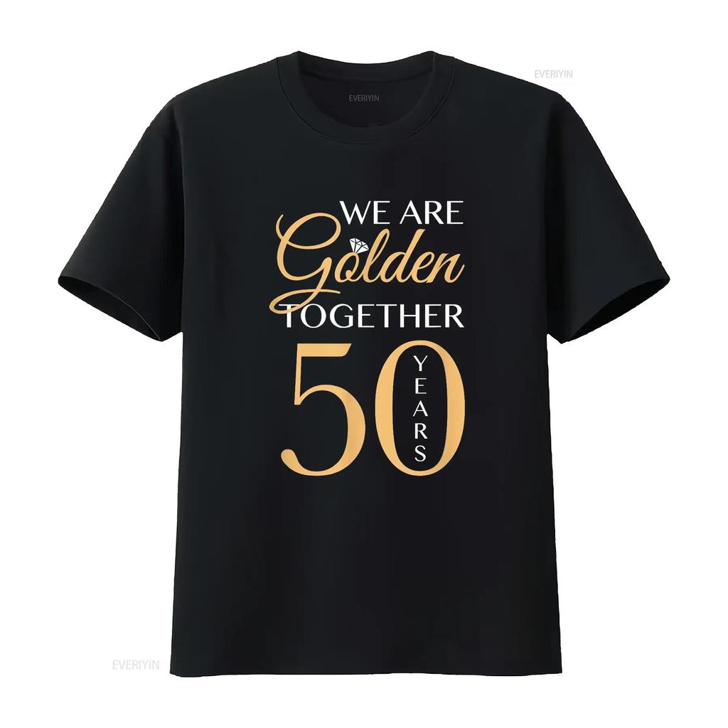 Romantic T Shirt For Couples 50th Wedding Anniversary vintage Washed fashion designer clothes Unisex Stretched Slightly homme