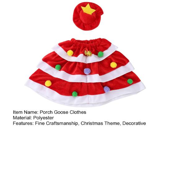 Yousheng Рождественский наряд для гуся на крыльцо с шляпой, праздничная тематика, эластичный воротник, дизайн плаща, костюм гуся, декоративный сезонный наряд для гуся