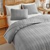 3pcs Set Quilted Bedspread, Solid Color Soft Breathable Bedsheet, 230*230cm+2pcs Pillowcase 51*66cm