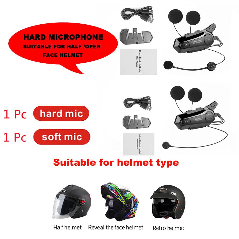 Bluetooth мотоциклетный шлем-гарнитура Intercom для 2 мотоциклистов Intercomunicador Moto Interphone гарнитура беспроводная 30 м рации