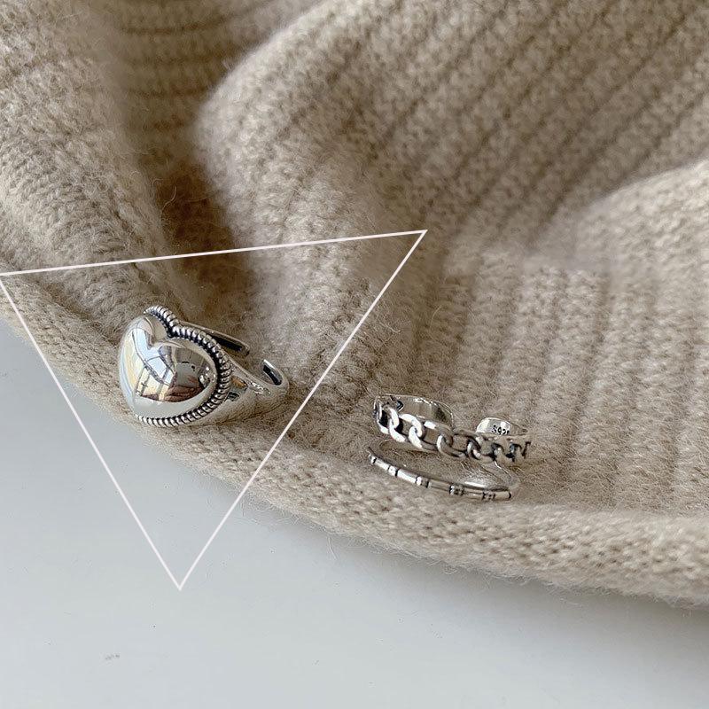 Серебряное кольцо 925 пробы, корейское, геометрический витой плетеный открытый дизайн, женская мода, индивидуальность, простой тренд, ретро, крутые украшения