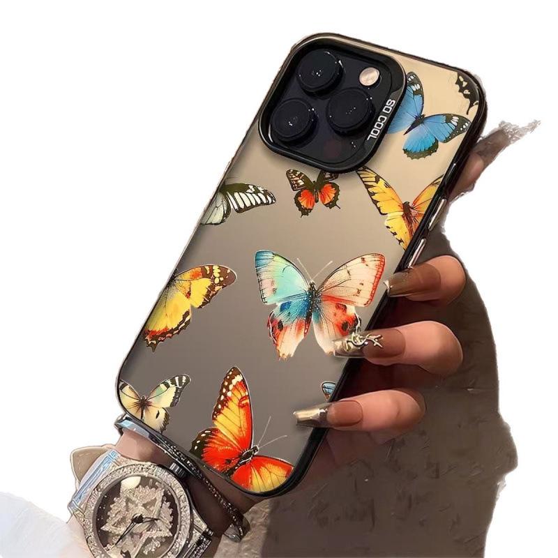 Мечтательный Чехол для Телефона с Тенью Бабочки для iPhone 17 Pro Max, 16, 15, 14, 13 - Европейский Американский Стиль