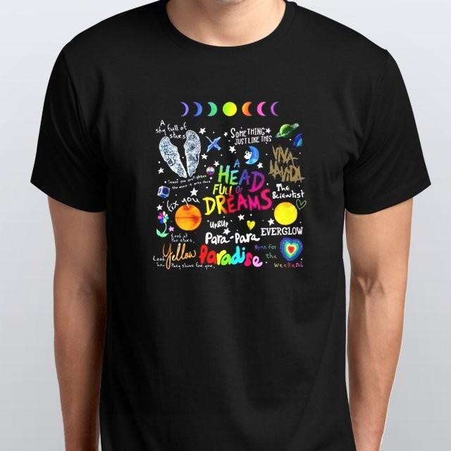 Унисекс Футболка Coldplay S M L XL XXL 3 4 XL цвета Черный