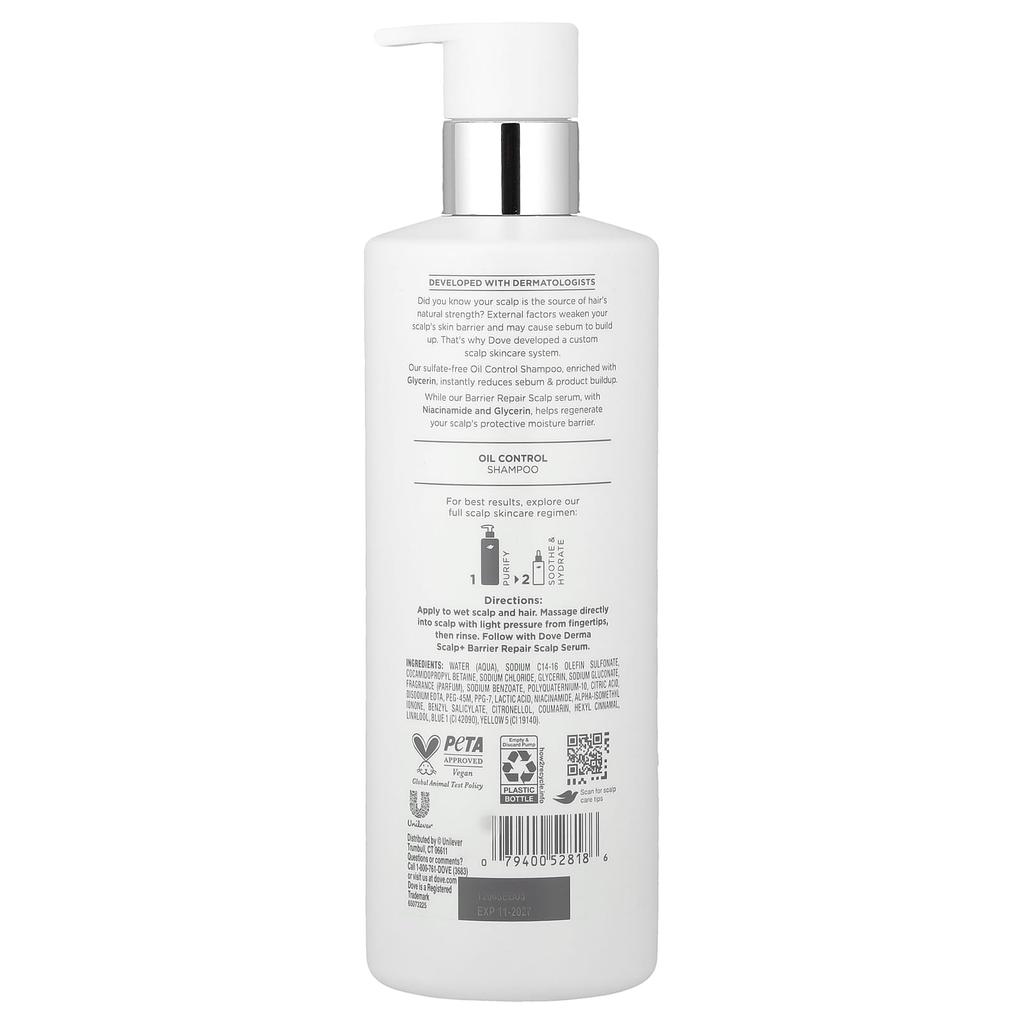 Dove, Derma Scalp, Oil Control Shampoo, 16 fl oz