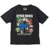 Casual Super Mario Patch Short Sleeve Mario Luigi Yoshi Character Goods Kids Black [Fine Plus] T-shirt