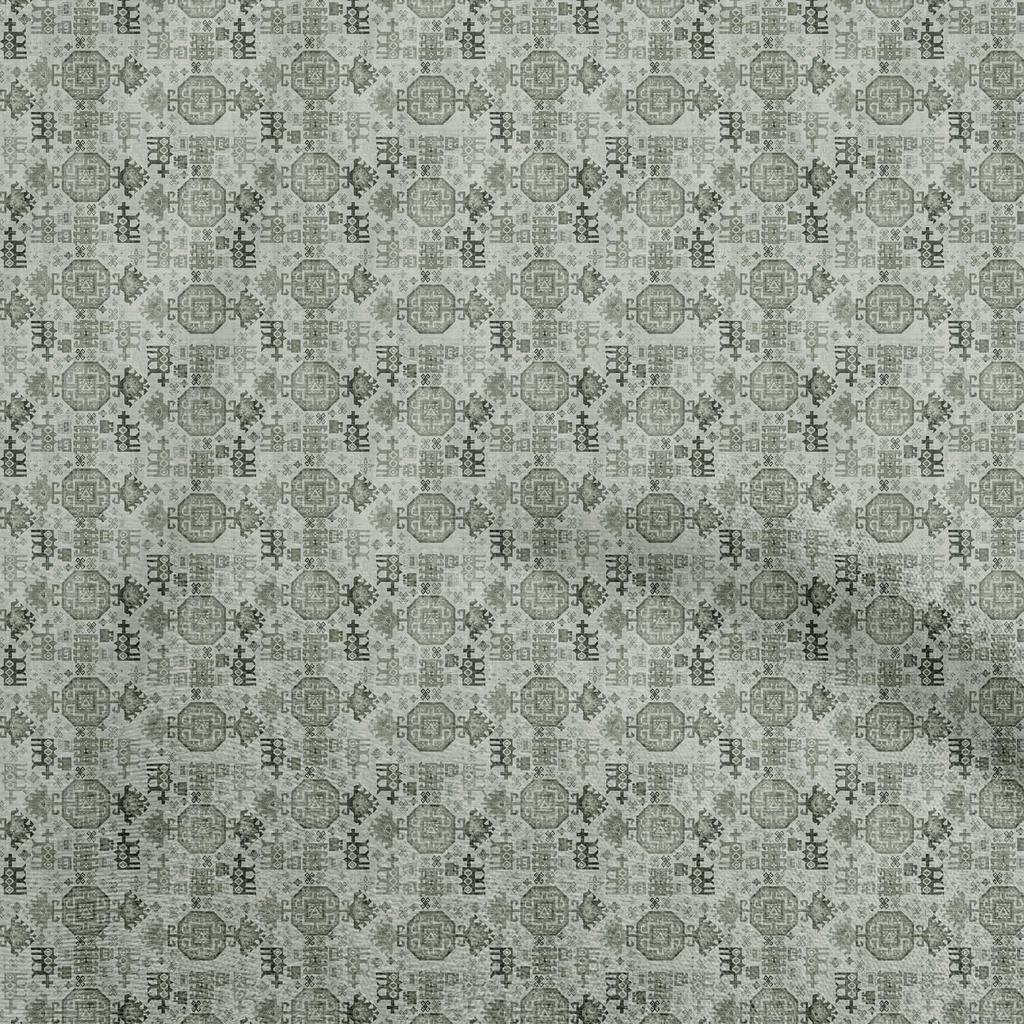 oneOone Cotton Flex Gray Fabric Asian Kilim Diy Clothing Quilting Fabric Print Fabric By Yard 40 Inch