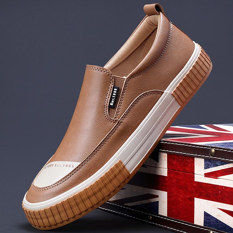 New Spring Men's Shoes Trendy Casual Men's Shoes Lightweight and Versatile Set of Leather Shoes for Men's Shoes