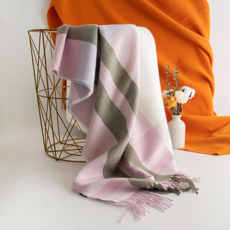 Зимнее чувство роскоши, шарф в британском стиле, универсальный женский и мужской, теплая шаль с бахромой