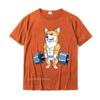 Corgi Тяжелая атлетика Смешная тяга Мужская фитнес-тренировка в спортзале Премиум футболка Дизайн футболки Милая хлопковая мужская футболка Хип-хоп