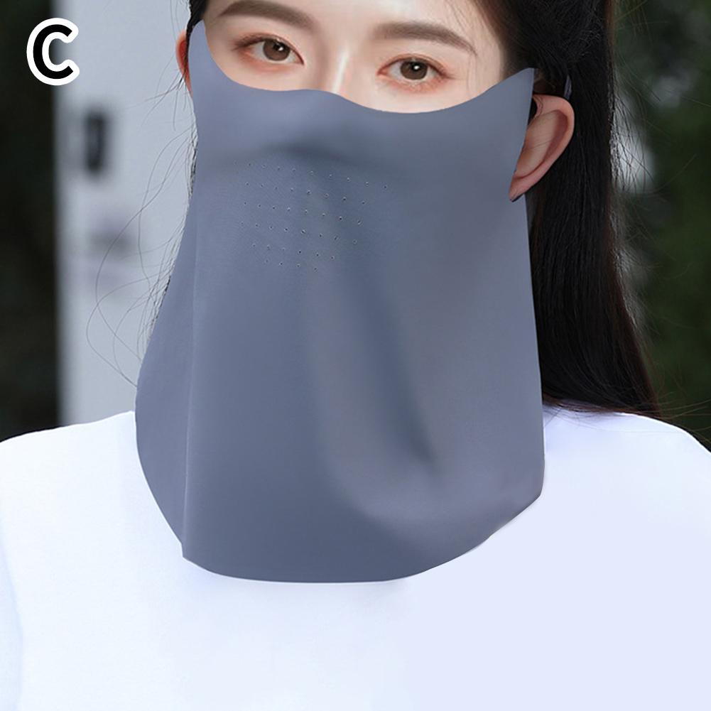 Летняя солнцезащитная маска из ледяного шелка, бесследная защита для лица, шеи, анти-УФ-лучей, дышащая маска для лица для езды на велосипеде, вождения, бега