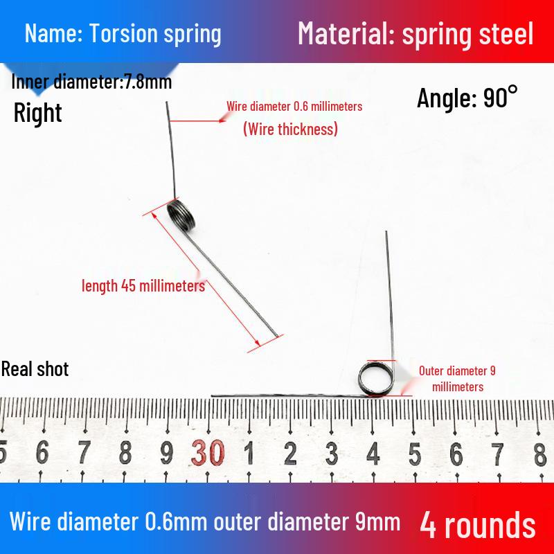 Torsion Spring Steel 0.3-3.0 for 90/180° Clip Trash Can