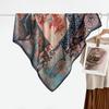 Velvet Double-Sided Herringbone Pattern, Cashew Nut Square Scarf, Retro 90Cm Silk Scarf, Silk Scarf For Women With Temperament Shawl