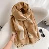 Winter Imitation Cashmere Scarf Women's Autumn and Winter Thickened Fringed Shawl Dual-purpose Warm and Versatile