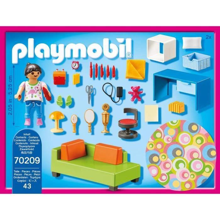 Playmobil 70209 Children's Bedroom with Sofa Bed, Traditional House, Dollhouse, 43 Pieces, Ages 4 and Up