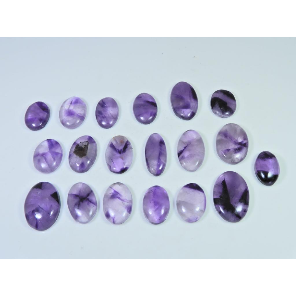 265Cts. Натуральный аметист кружевной агат овальный кабошон рассыпной драгоценный камень 19 шт. лот C-807