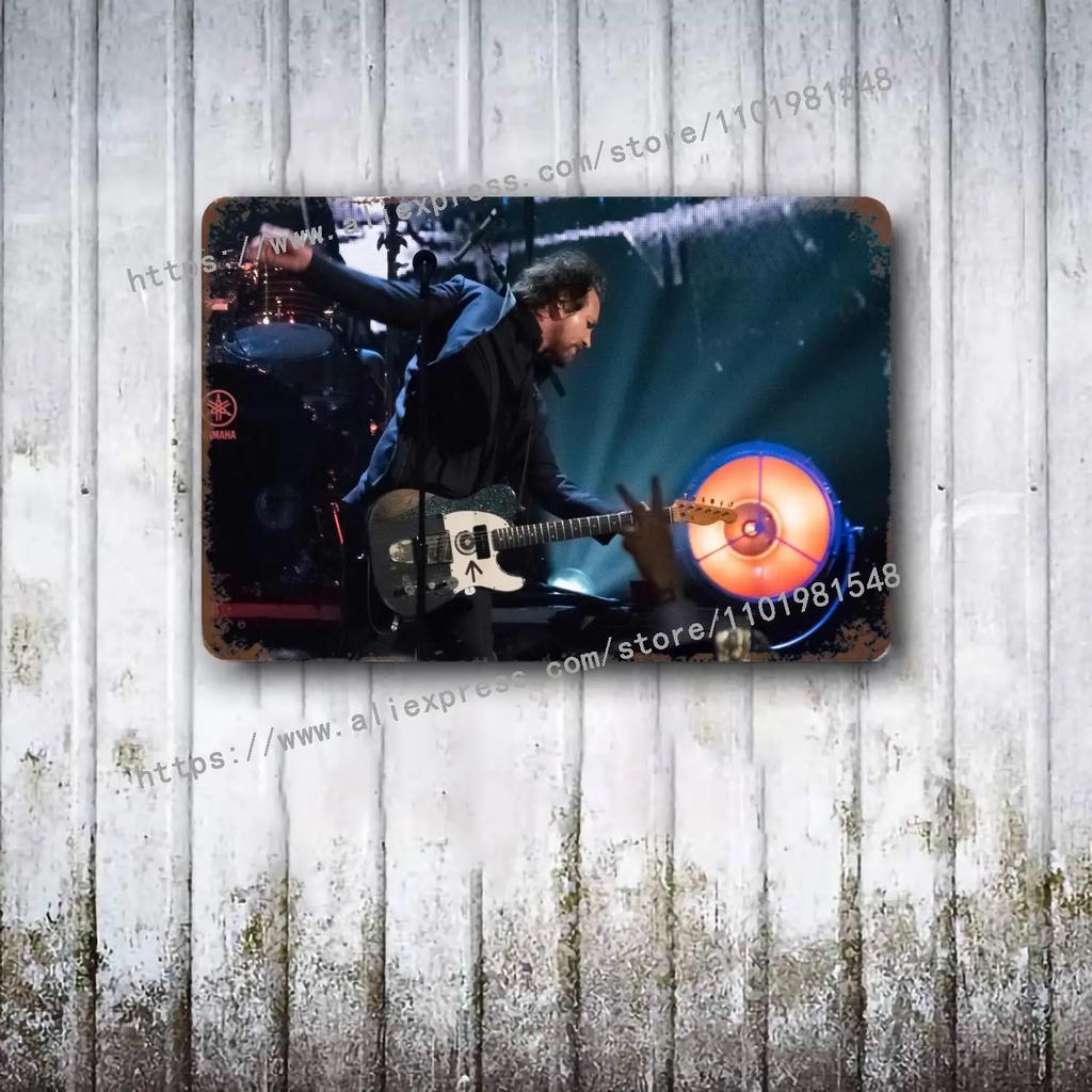 Металлический декор Pearl Jam Band Постер Винтажная жестяная табличка Металлическая табличка Декоративная табличка для паба, бара, мужской пещеры, клуба, украшение стены