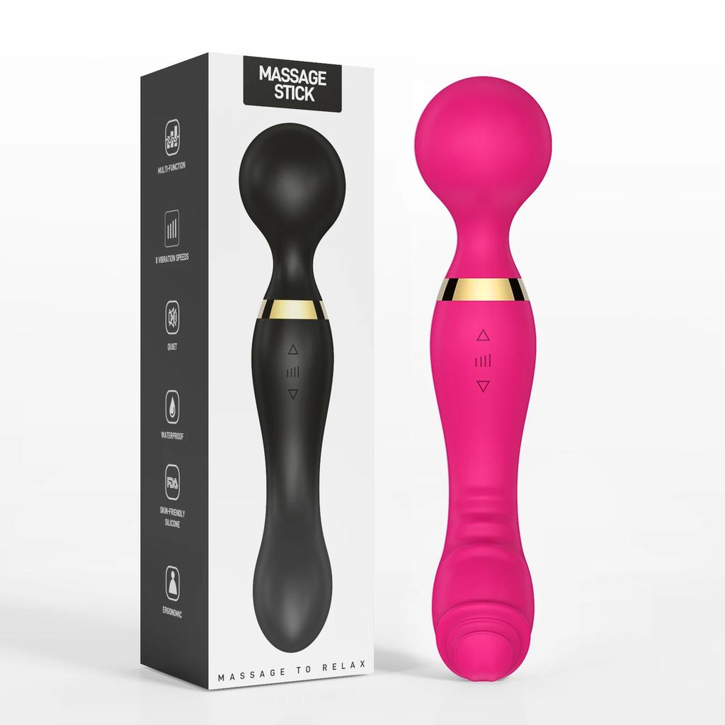 Двойной мощный дилдо вибратор для женщин G-точка клитор стимулятор AV Magic Wand вагина массажер взрослые секс-игрушки для взрослых