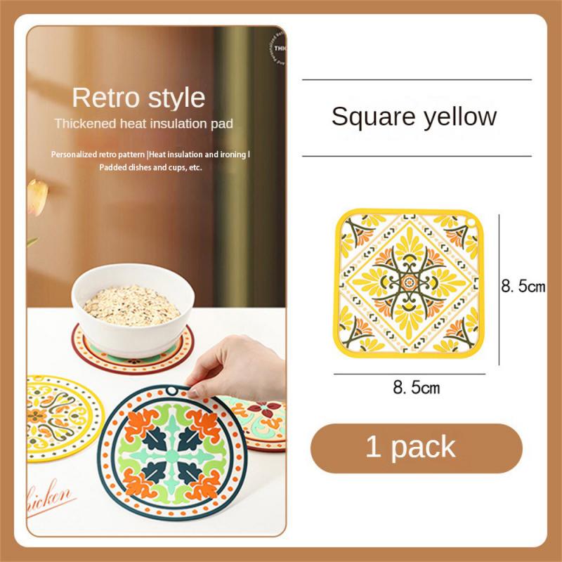 Натуральная пробка Круглый коврик для чашки Подставки для напитков Теплоизоляция Узорчатый коврик для держателя горшка Для журнального столика Настольные кухонные принадлежности