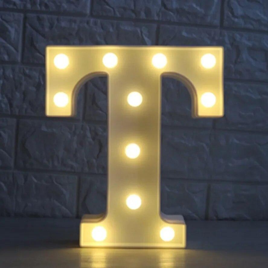 Alphabet Letter LED Lights Luminous Number Lamp Battery Warm Night Light for Home Wedding Birthday Christmas Party Decoration