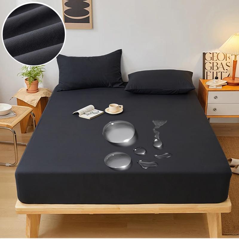 Waterproof Mattress Protector Cover,Stain-Resistant, Machine Washable, Soft Polyester Bedding for All Seasons, Fits Queen & King Sizes, Gray