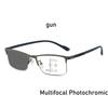 Business Multifocal Photochromic Reading Glasses Dual-Use For Both Near And Far Men Eyewear Anti Blue Light Presbyopia Glasses