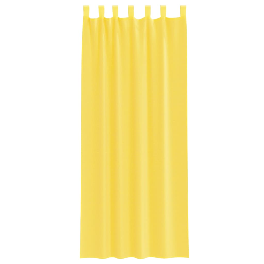 Voile Curtains with Loops 2 pcs Yellow 140 x 260 cm