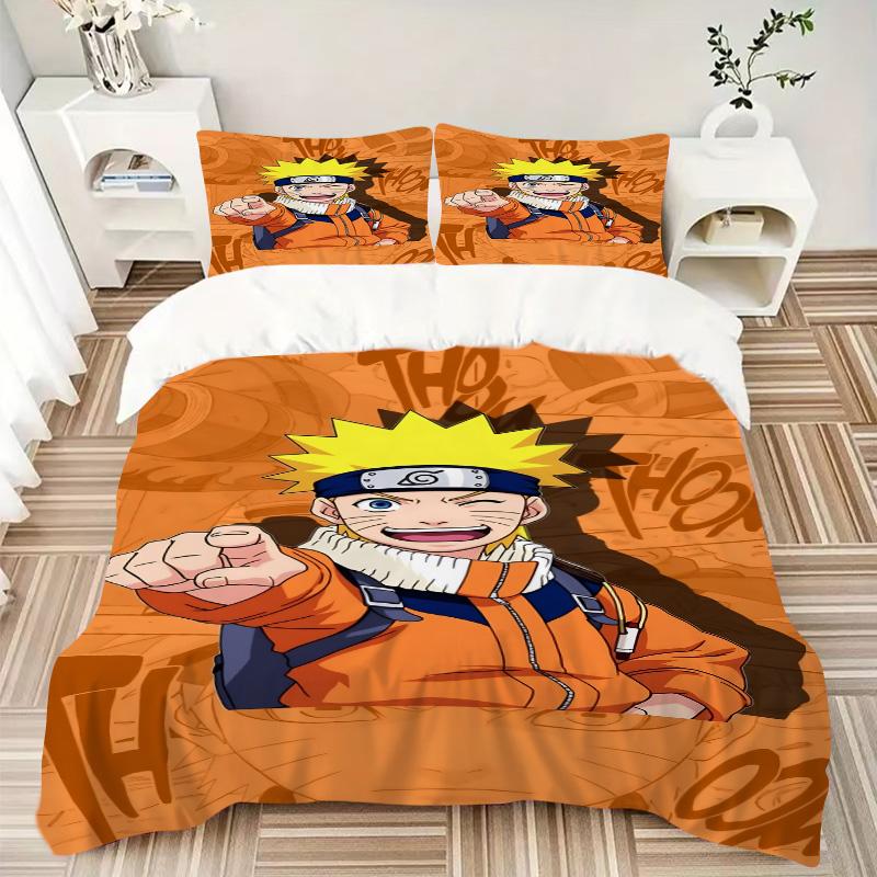 N-Narutos'S Determination Print 3Pcs Bedding Setduvet Cover With 2 Bedropillowcase Home Birthday Gift