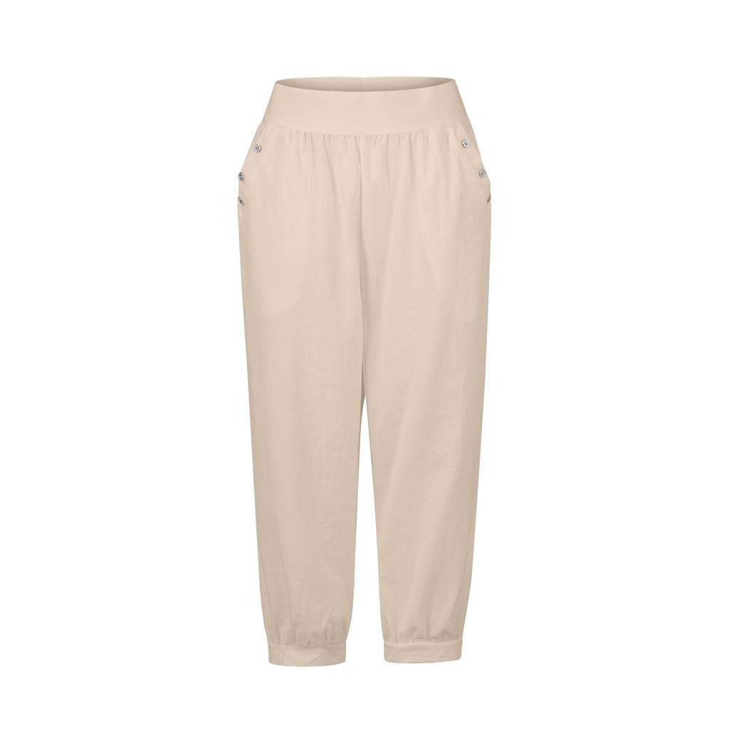 Женские однотонные повседневные брюки из хлопка и конопли, тонкие дышащие брюки с высокой талией и корсетом, 7 очков