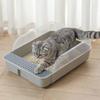Semi-closed Cat Litter Box Large Capacity Sandbox Box for Cats Plastic Pet Toilet Anti Splash Tray Thickened Bedpan Cat Supplies