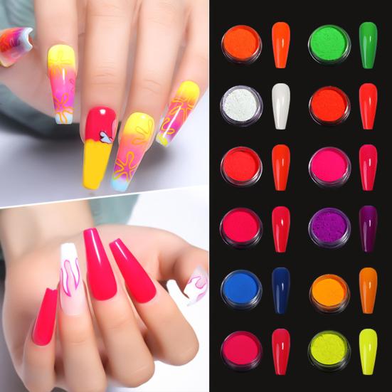 12 шт. 1 г 12 цветов пигментный порошок с ватными палочками флуоресцентный радужная смоляной пигментный порошок DIY лак для ногтей акриловый нейл-арт для тела глаз лица