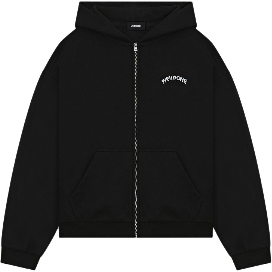 We11Done Pierced Teddy Zip-Up Hoodie Unisex Hoodies WD-TJ2-26-851-U-BK