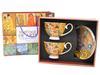 Porcelain Cups 2 Pcs. Klimt The Kiss 250 + Saucers