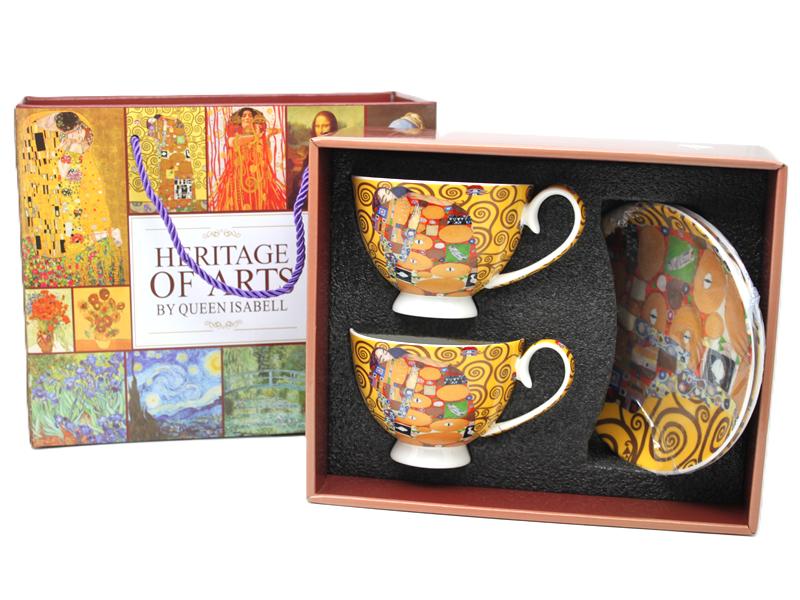 Porcelain Cups 2 Pcs. Klimt The Kiss 250 + Saucers